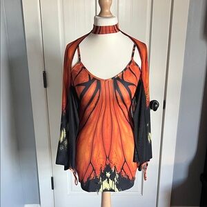 Orange and Black Women's Top